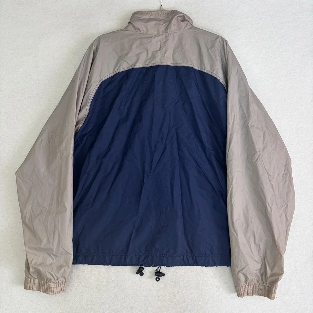 Vintage Adidas Windbreaker Jacket Men L 2001 Y2K Blue Grey Spell Out Coat 489995